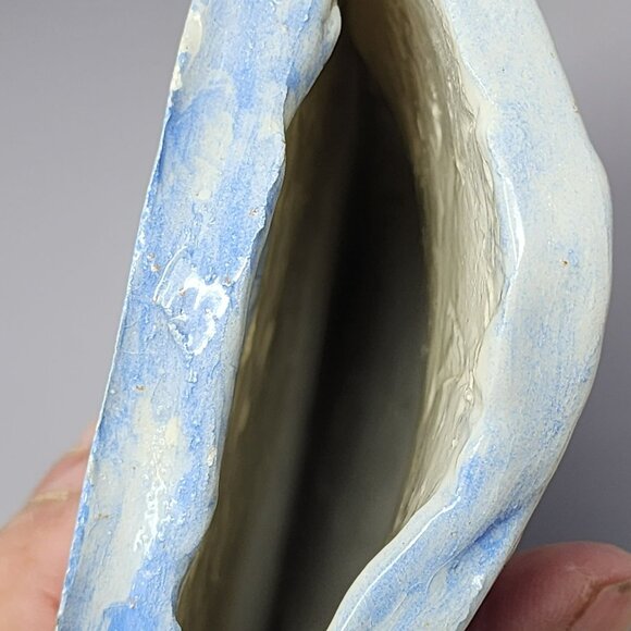 Vintage Hand Made Blue Leaf & Fern Wall Hanging Art Piece Ceramic - Picture 5 of 9